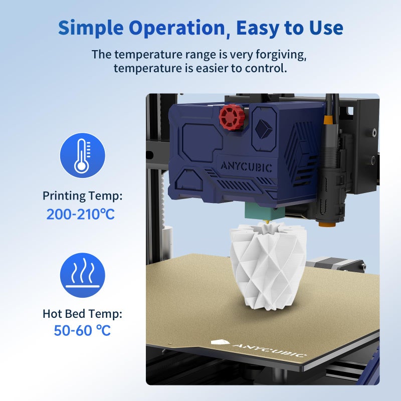 ANYCUBIC PLA 3D Printer Filament, 3D Printing PLA Filament 1.75mm Dimensional Accuracy +/- 0.02mm, 1KG Reusable Spool (2.2 lbs), White - Image 4